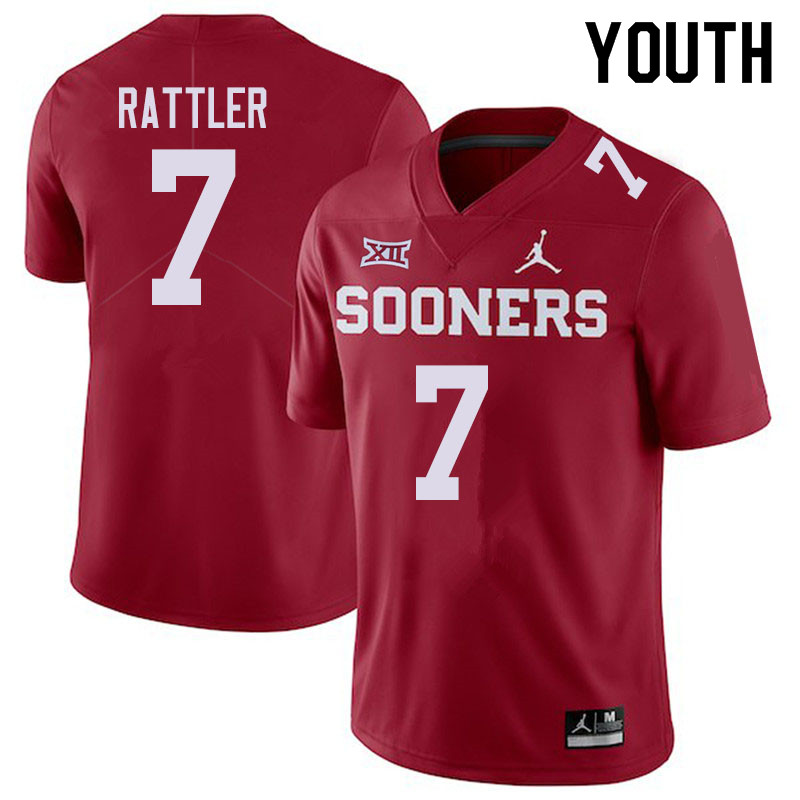 Jordan Brand Youth #7 Spencer Rattler Oklahoma Sooners College Football Jerseys Sale-Crimson - Click Image to Close
